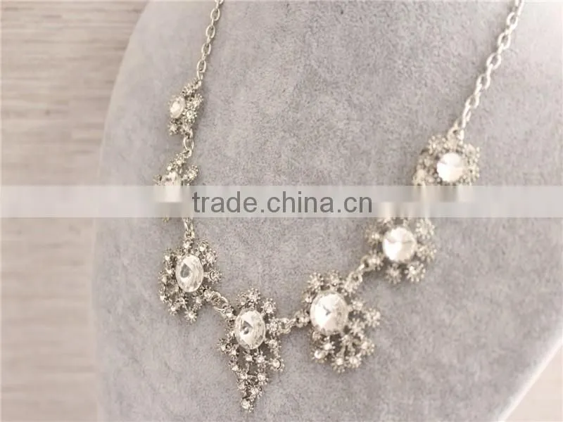 2016 Fashion jewelry statement necklace , white gold Necklace Wholesale