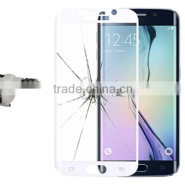 9H Full Cover Curved Tempered Glass Screen Protector for Samsung S6 Edge Plus White