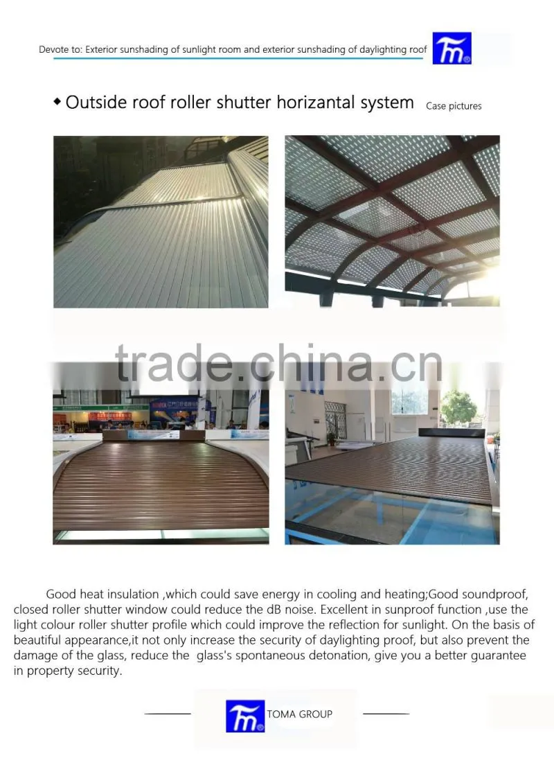 good heat insulatoin for roof use Horizontal Aluminium Roller Shutter
