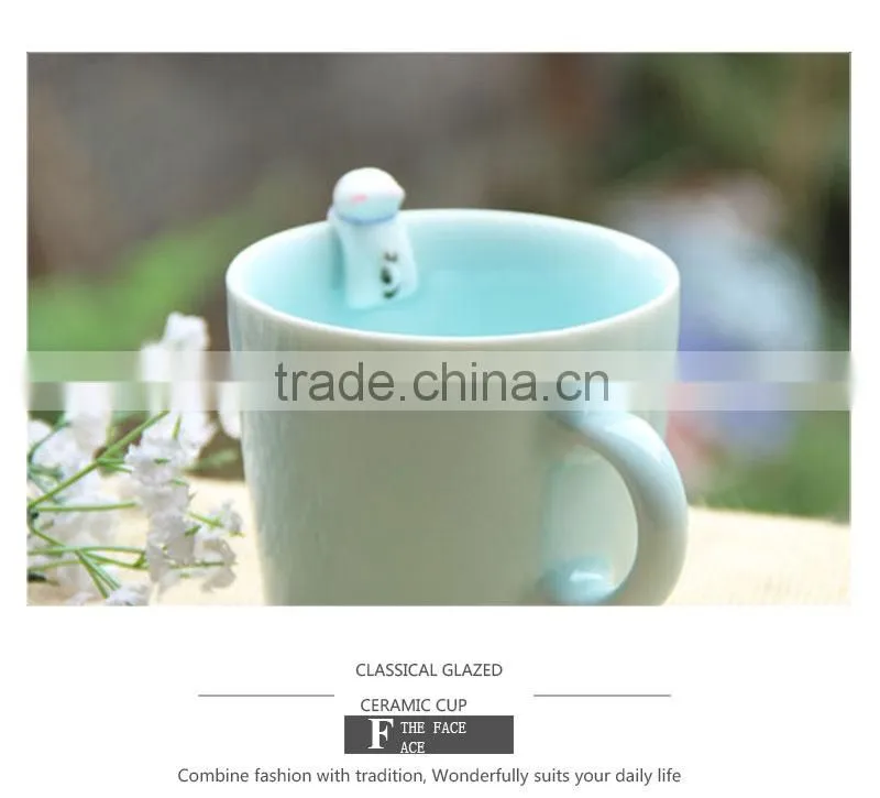 Wholesales custom white sublimation coffee ceramic cups with handle CC-C047