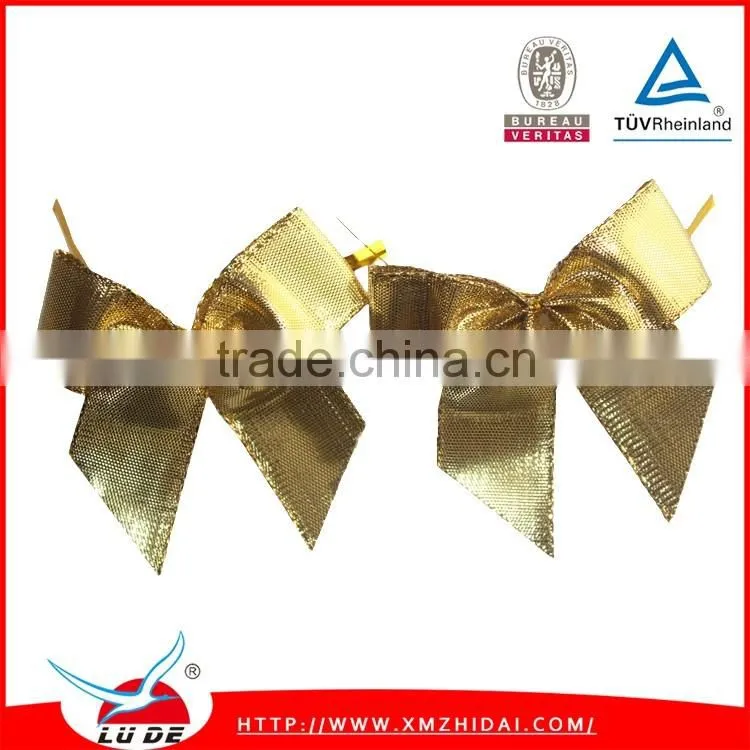 2016 Cheap Factory handmade Metallic ribbon bows for decoration