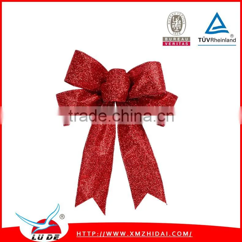 2015 large ribbon christmas bow,xmas holiday decoration fabric ribbon bows
