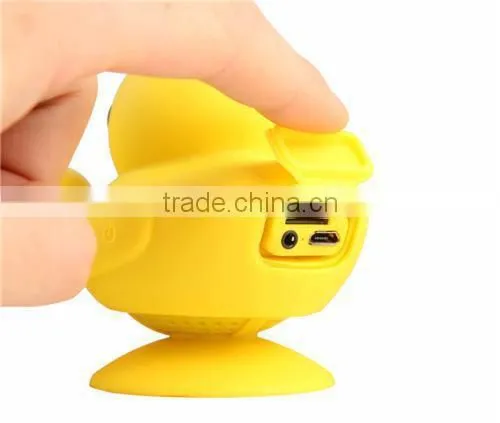 2015 New Arrival Unique Design Yellow Duck Shaped Patented Mini Bluetooth Speaker