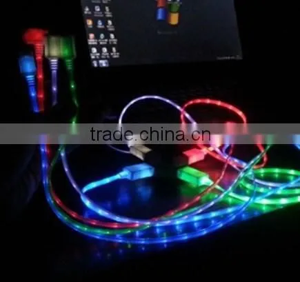 New style led usb cable data link/line , led usb date line with usb charging cable