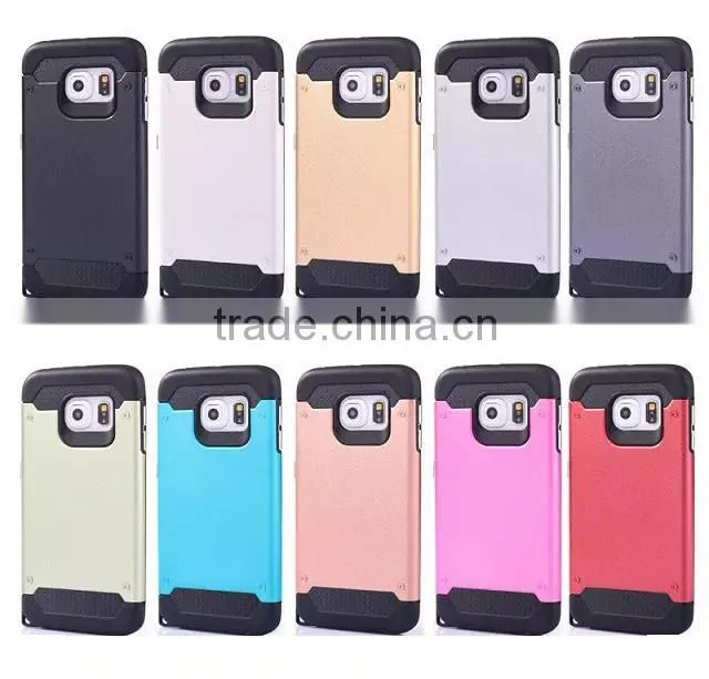 New listing PC+TPU case for Samsung S6 Edge hybrid mobile phone case, Slilm Armor Case for Samsung Galaxy S6 edge tpu+pc case