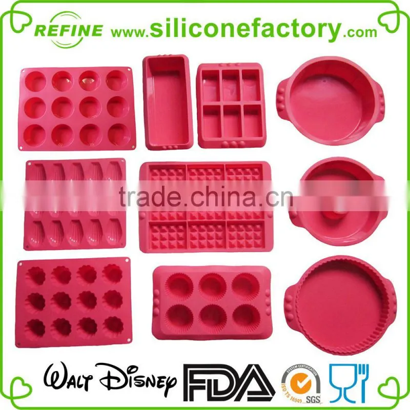 Hot selling various design food grade platinum silicone french cake baking mold set