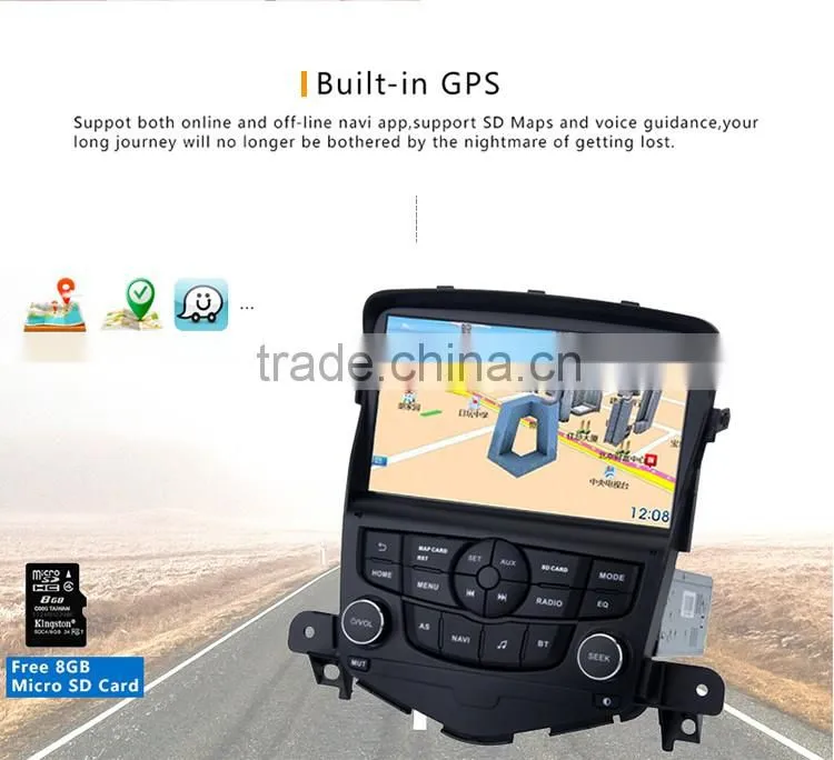 8 Inch 2 din Black screen stereo sounds CPU 1024 600 Android 1GB DDR3 car gps dvd player OEM for Chevrolet Cruze 2008 2011