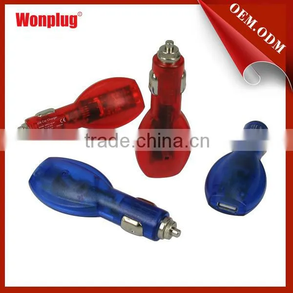 Guangzhou wonplug car charger adapter 5V 2A output with single USB port