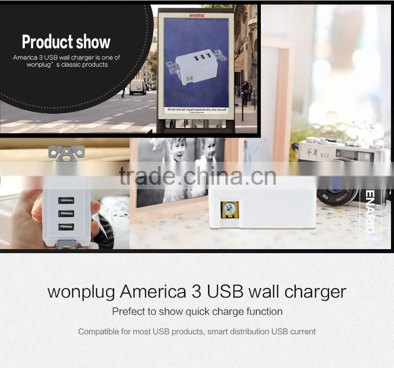 Wonplug Wiring Device3 Port USB Wall Plate Charger
