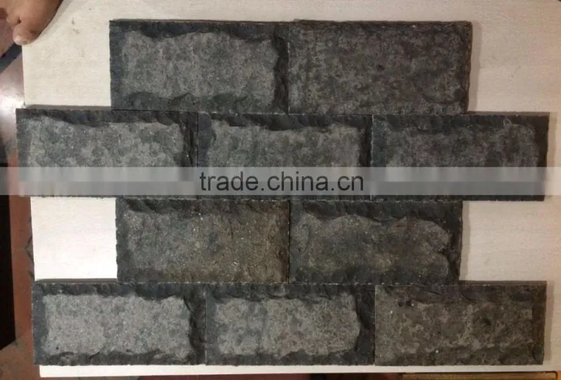Black Basalt Flagstone Wall Panel