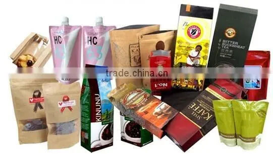 Customized gravure printing surface cheap kraft paper bag / recycled heat seal brown paper pouch