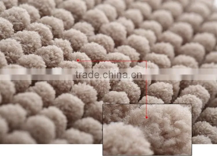 non skid SEBS back washable chenille mat