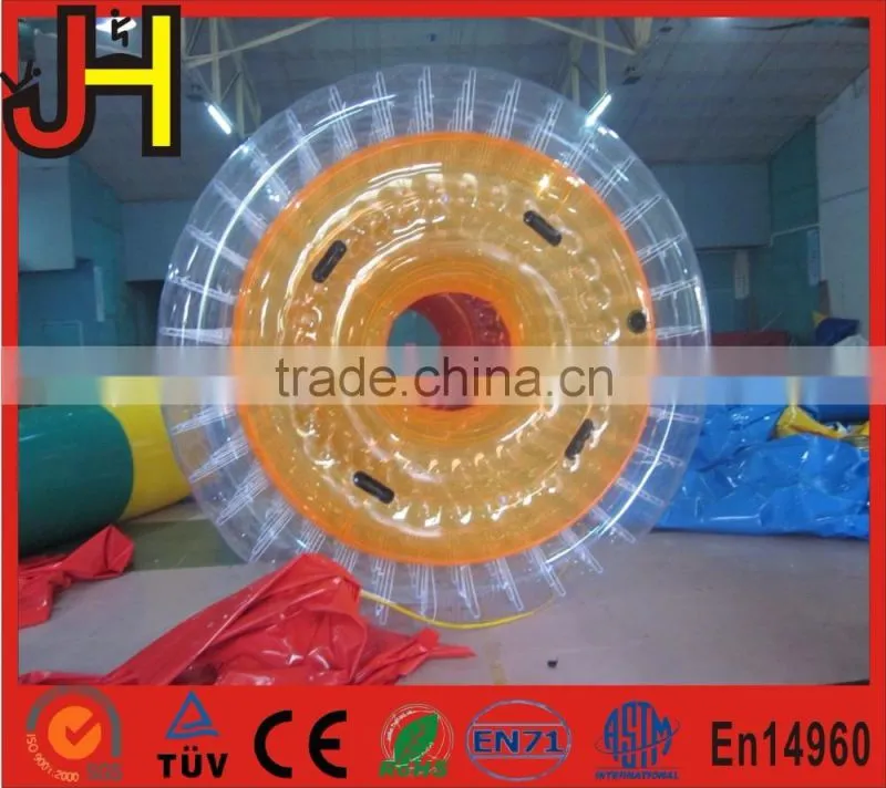 Outside 2.4m Transparent Inflatable Water Roller For Sale