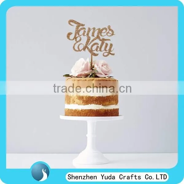 Silhouette Leaning Bride Groom Name Acrylic Wedding Cake Topper
