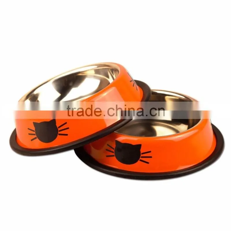 Stainless Steel Cat Bowl 8oz, No Slip for Small Dogs & Cats with Rubber Bottoms (Set of 2)