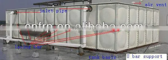 Environmental combined GRP sectional water tank for water filter
