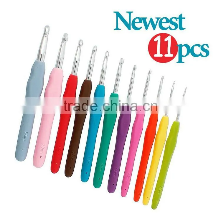 New arrival 11 Knitting Needle Crochet Hook/Soft Handle Crochet Hook Set