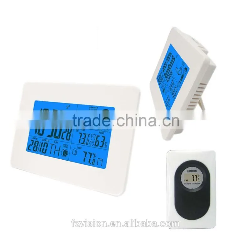 Radio controlled clock wireless RF RCC Weather Station Clock WIFI thermo hygrometer with two sensors