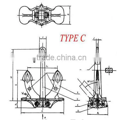 Casting hall anchor B type hall anchor ship anchor
