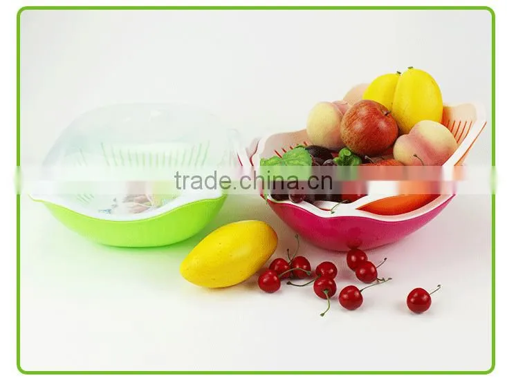 Certification Passed Plastic Fruit Basket Strainer With Net Cover