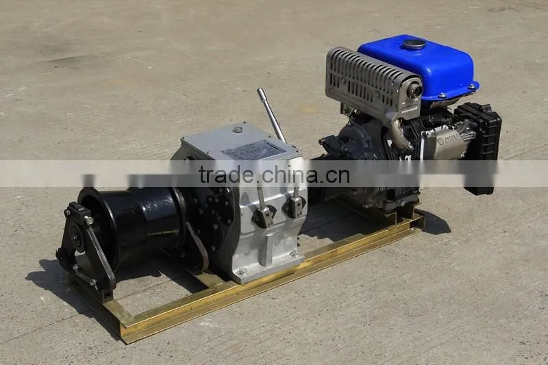 High speed compact structure petrol/diesel engine powered winch