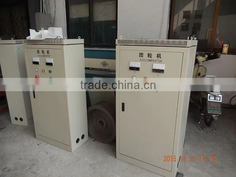 Used plastic agglomerator machine / PE PP film bags recycling machine