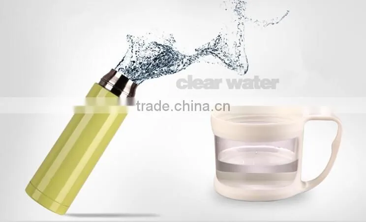HOT SALE!!!!double wall stainless steel vacuum flask with glass lid cup