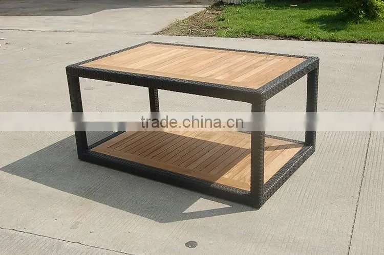 Hollow outdoor wooden tea table