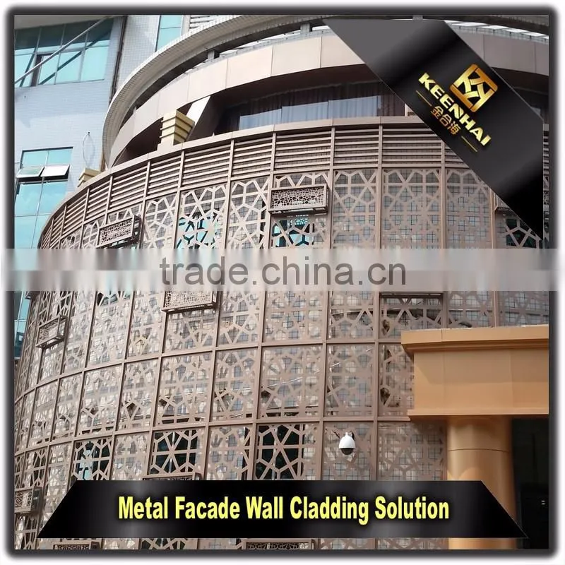 Hollow Out Panels Decorative Outdoor Sheet Metal Aluminum Wall Covering