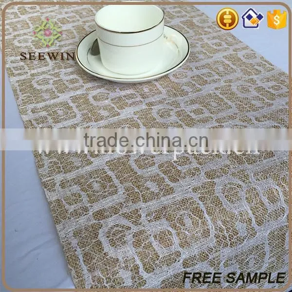 Banquet table runner polyester jute fabric
