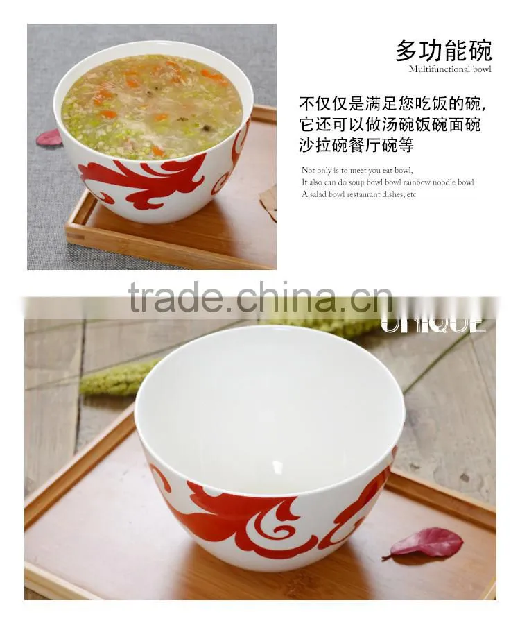 colorful ceramic bowl wholesale Chinese style custom printed ceramic bowl