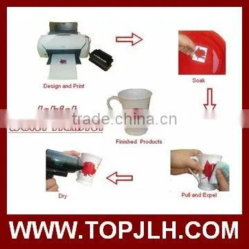 clear color inkjet diy water transfer detal paper for galssware