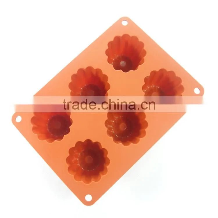 BPA Free 6 Flower Shaped 3D Silicone Cake Mould Cake Pan For Baking