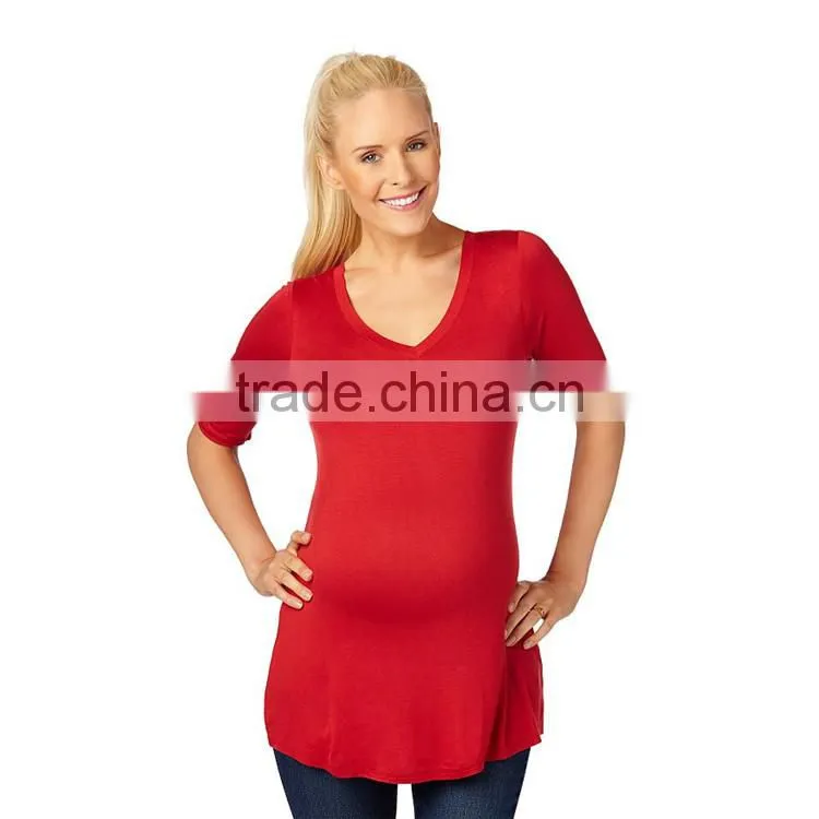 Wholesale plus size sexy v neck maternity t shirt maternity clothing dropship