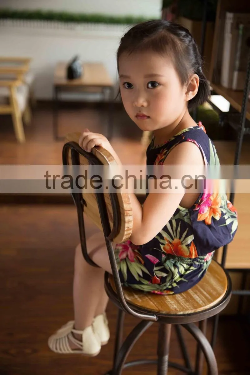 fashion off shouder 100% viscose set summer sleeveless cloth set girl shirt and printed flower soft handfeel cloth
