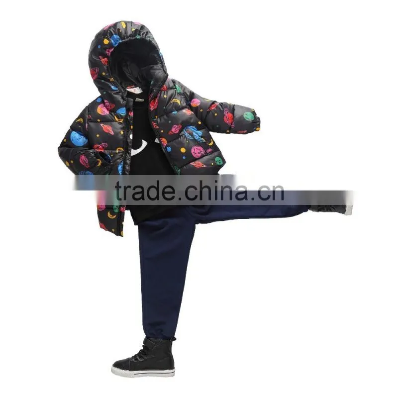 manufacture customize girls kids designer winter nice printing cotton padded jackets