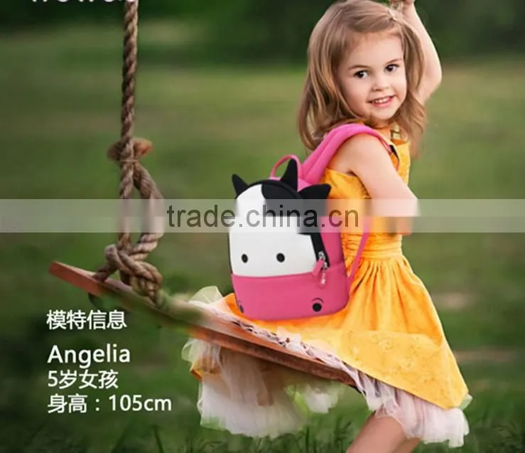 R1912H Children school bags Waterproof 3D Cow cartoon animal backpack girls kids backpacks kindergarten school bag