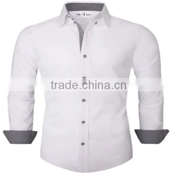 2016 new wholesale Classic Slim Fit Plaid custom mens casual dress shirts