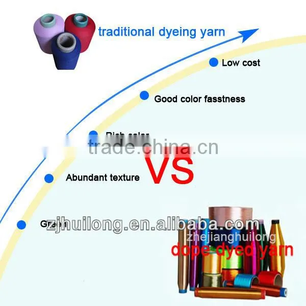 Huilong POY 500D yarn colored for making Polyester 300D/96F colored DTY yarn , SD, ,DOPE DYED AA grade