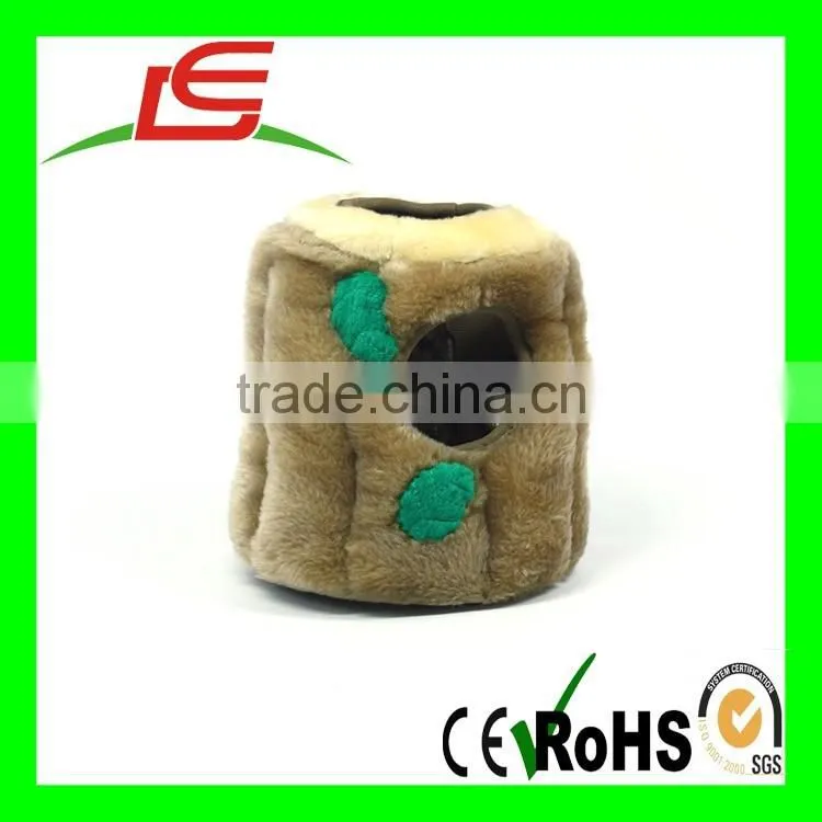 R0928 Brown hollow squirrel dog house plush with three squirrel