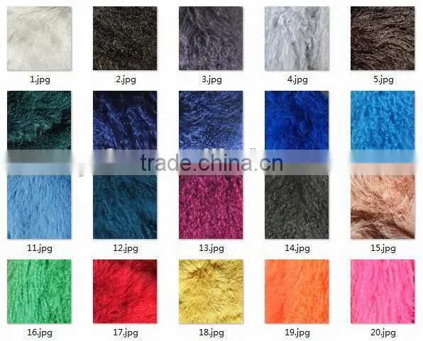 YR947 Fringed Patchwork Mongolia Wool Skirt Real Timbet Lamb Fur Skirt
