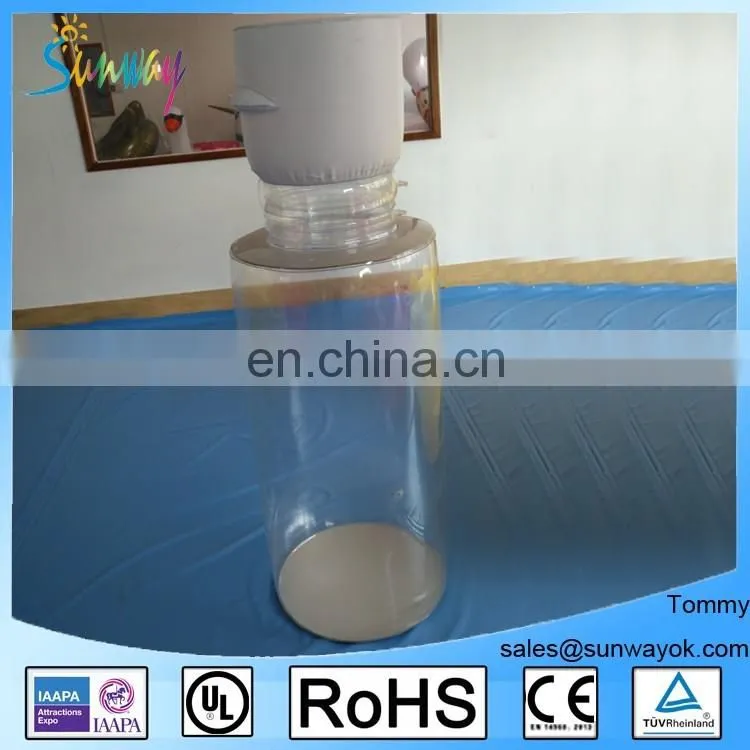 Oem 1.5 Meters Tall Plastic Transparent Inflatable Ink Bottle Model For Advertising