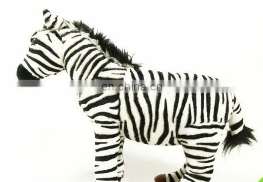 wild animal Zebra plush and plastic toy customized