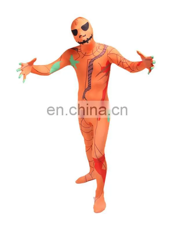 Full Body Adult Pumpkin Spandex Lycra Zentai Suit Halloween Party Costume