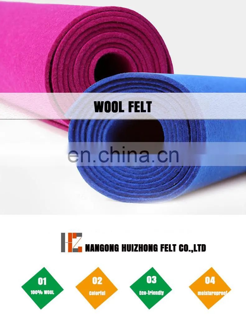 5mm thick new zealand 100% wool industrial felt for korea