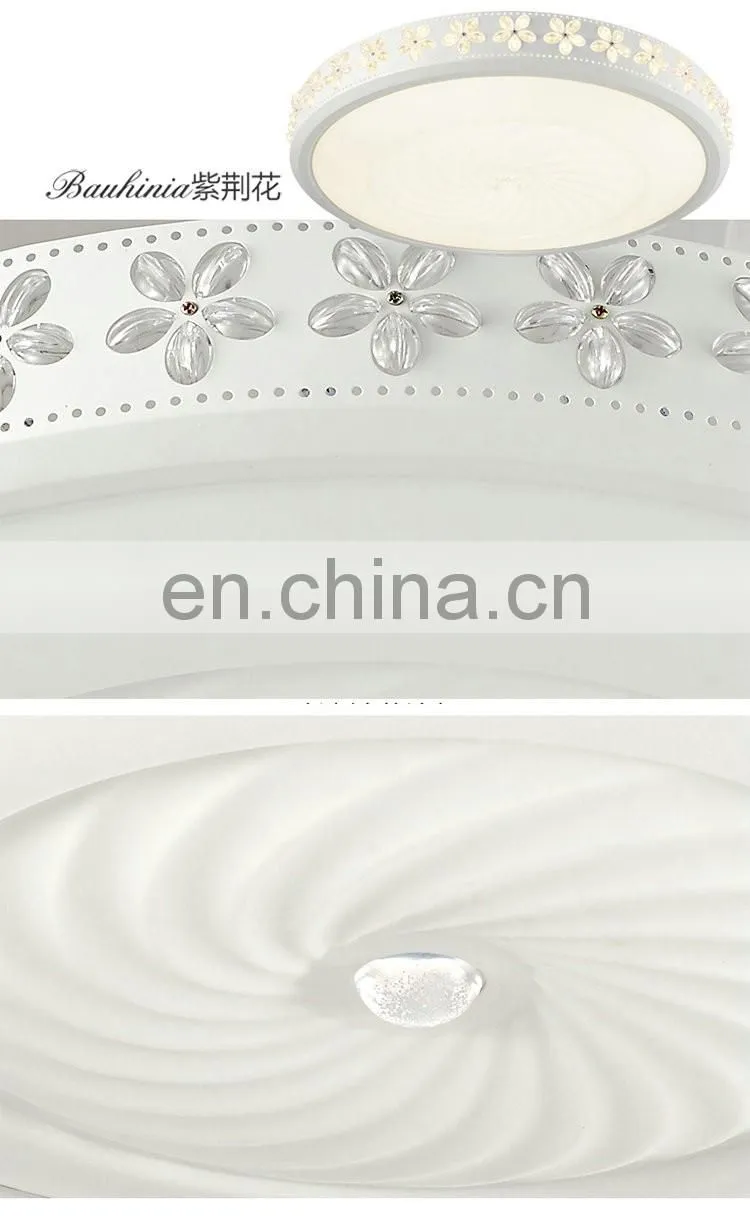 Round bedroom acrylic LED ceiling lamps Bauhinia warming dining room lights