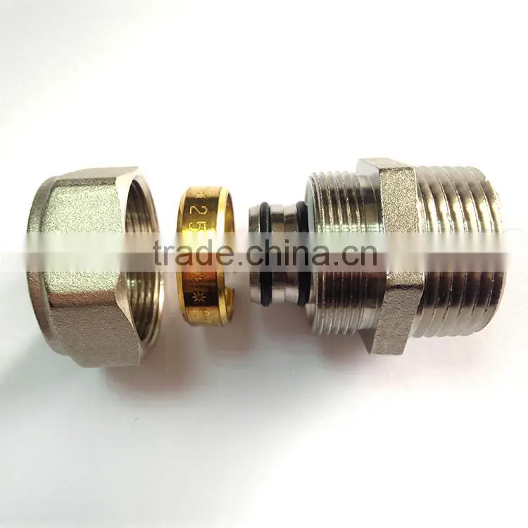 China factory high quality TM-100 male straight screw fitting brass fitting for PAP pipe