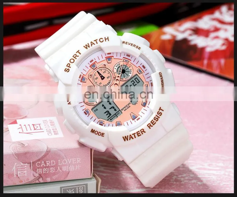 SANDA 3099 Lover's Sanda Couples Digital Quartz Watch Sport Watches LED 50M Waterproof Casual Shock Male Clock China Plastic