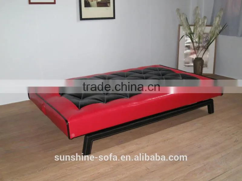 Latest Design Black& Red Leather Office Chair / Folding Sofa Bed