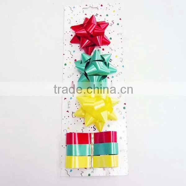 metallic decoration ribbon set:ribbon egg and star bow for Christmas, party, holiday